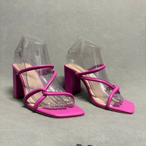 INTENTIONALLY BLANK x REVOLVE Wick Sandal Heels in Flamingo Pink Size 7 - Picture 1 of 16